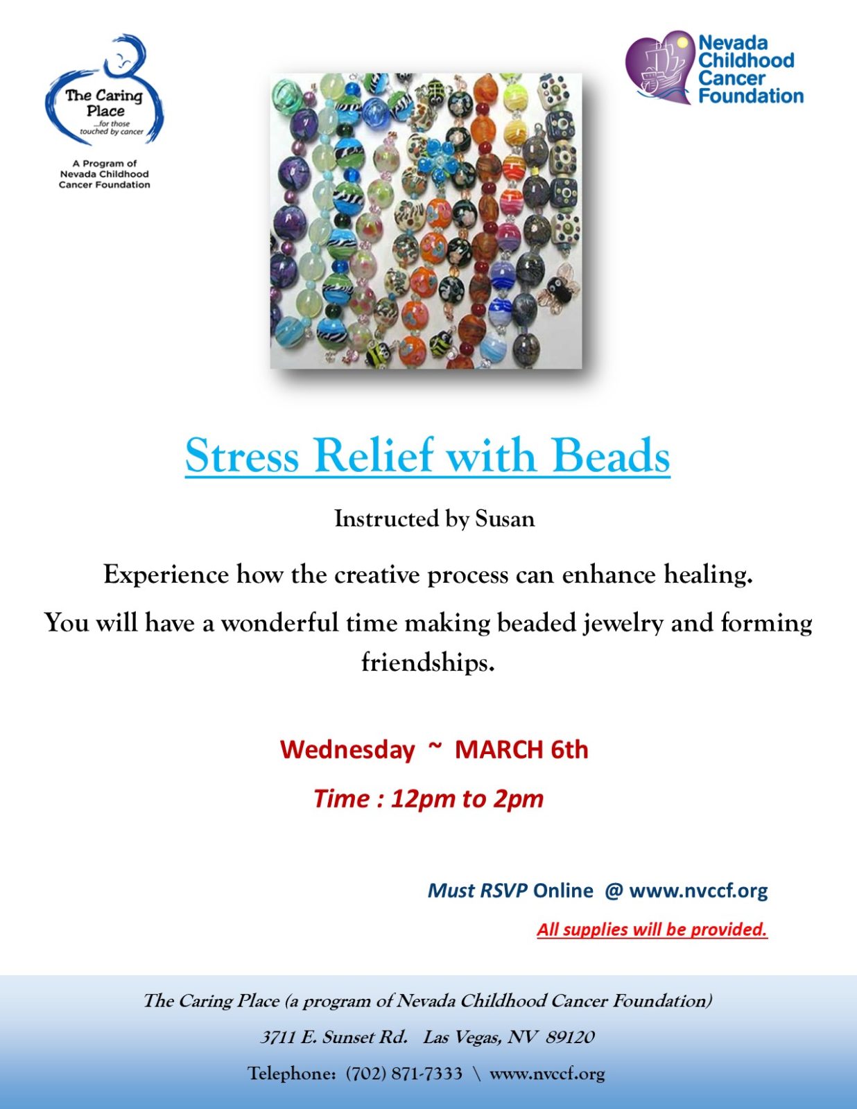 Stress Relief with Beads ~ MUST RSVP! – NVCCF